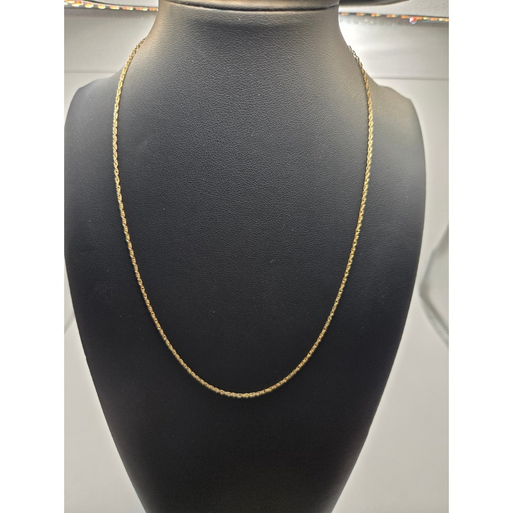 Stauer Italy 925 Sterling Silver Gold Tone Rope Chain Necklace 18 Inch
